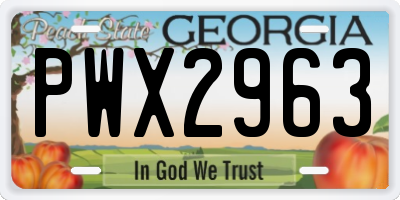 GA license plate PWX2963