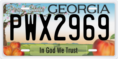 GA license plate PWX2969