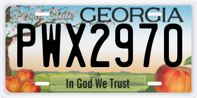 GA license plate PWX2970