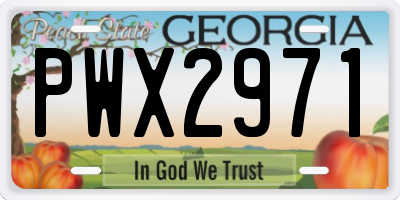 GA license plate PWX2971