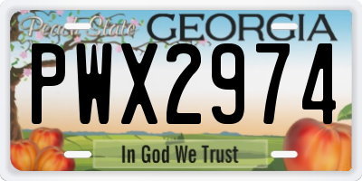 GA license plate PWX2974