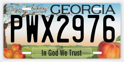 GA license plate PWX2976