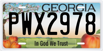 GA license plate PWX2978