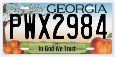 GA license plate PWX2984