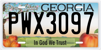 GA license plate PWX3097