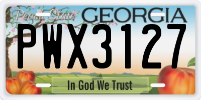 GA license plate PWX3127