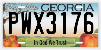 GA license plate PWX3176