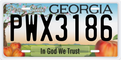 GA license plate PWX3186