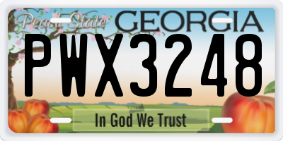 GA license plate PWX3248