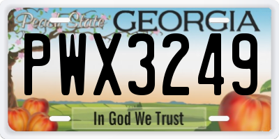 GA license plate PWX3249