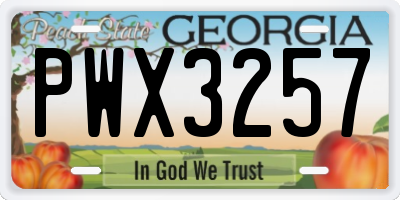 GA license plate PWX3257