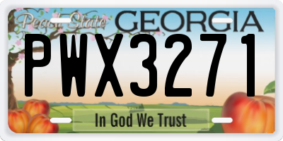 GA license plate PWX3271