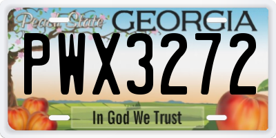GA license plate PWX3272