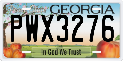 GA license plate PWX3276