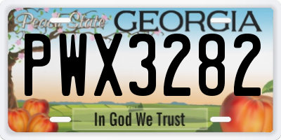 GA license plate PWX3282