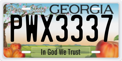 GA license plate PWX3337