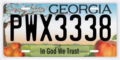 GA license plate PWX3338