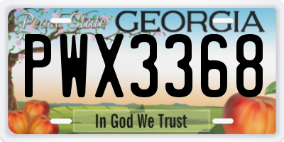 GA license plate PWX3368