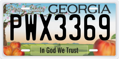 GA license plate PWX3369