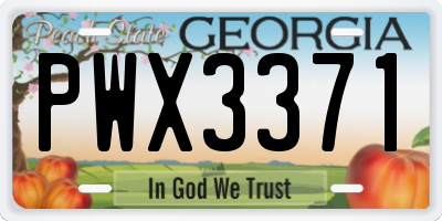GA license plate PWX3371