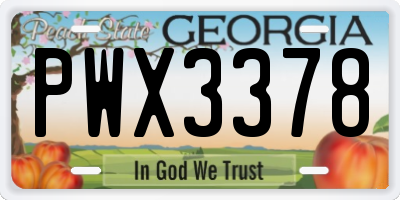 GA license plate PWX3378