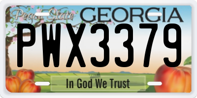GA license plate PWX3379