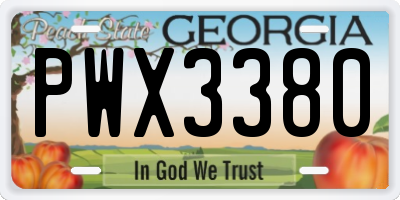 GA license plate PWX3380