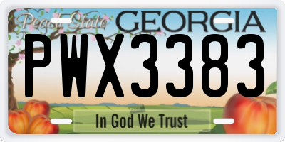 GA license plate PWX3383