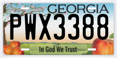 GA license plate PWX3388