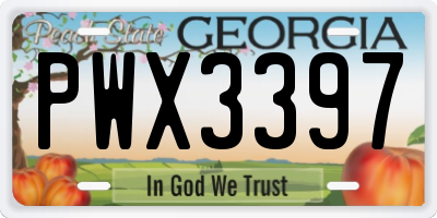GA license plate PWX3397