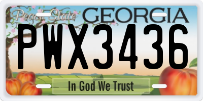 GA license plate PWX3436