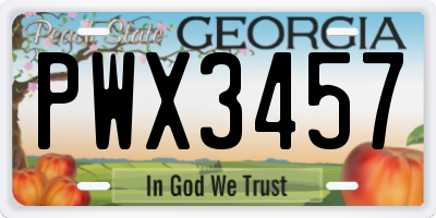 GA license plate PWX3457