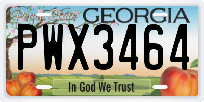 GA license plate PWX3464