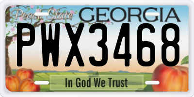 GA license plate PWX3468
