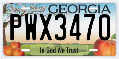 GA license plate PWX3470