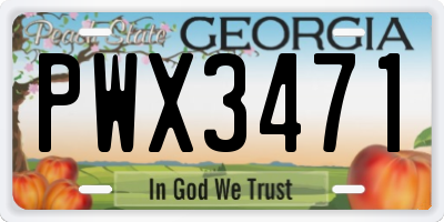 GA license plate PWX3471