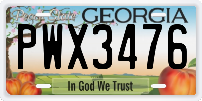 GA license plate PWX3476