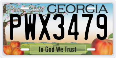GA license plate PWX3479