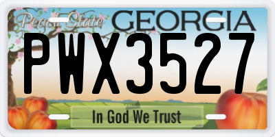 GA license plate PWX3527
