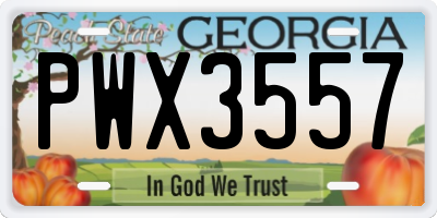 GA license plate PWX3557