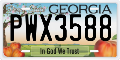 GA license plate PWX3588