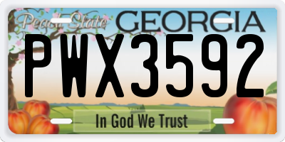 GA license plate PWX3592