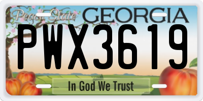 GA license plate PWX3619