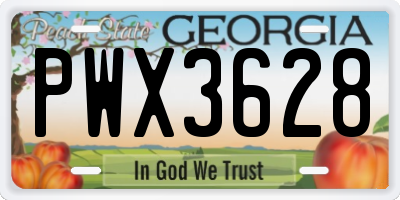 GA license plate PWX3628