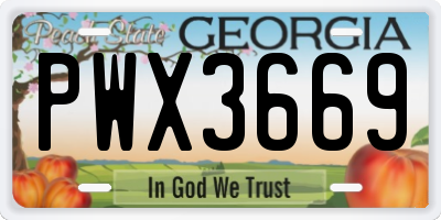 GA license plate PWX3669
