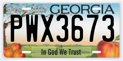 GA license plate PWX3673