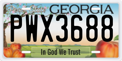 GA license plate PWX3688