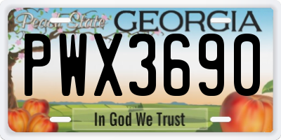 GA license plate PWX3690
