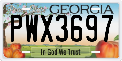 GA license plate PWX3697