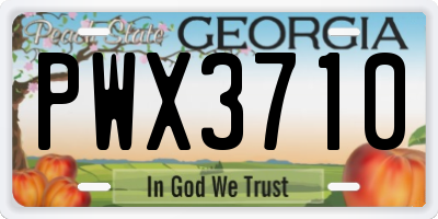 GA license plate PWX3710